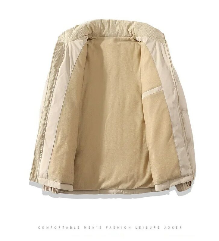 Jaket katun populer baru musim dingin jaket pasangan korduroi warna-warni hangat Mode Pria jaket katun Parka 2023
