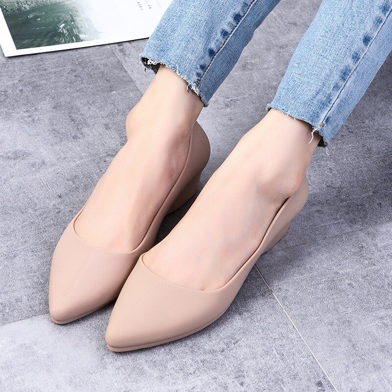 New Low-top Waterproof Shoes Rain Boots Women Summer Adult Work Rubber Shoes Fashion Jelly Shoes Non-slip Shallow Toe Sandals