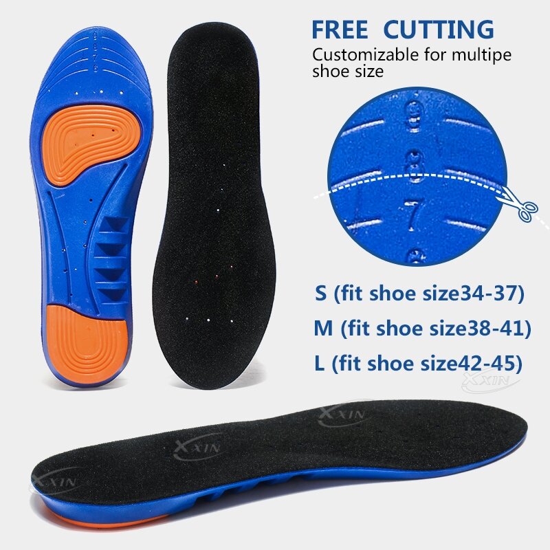 【 Xxin 】 Sport elastische Memory Silikon Gel Einlegesohlen und Schuhe in lagen für Frauen und Männer atmungsaktive Schuhe Pad