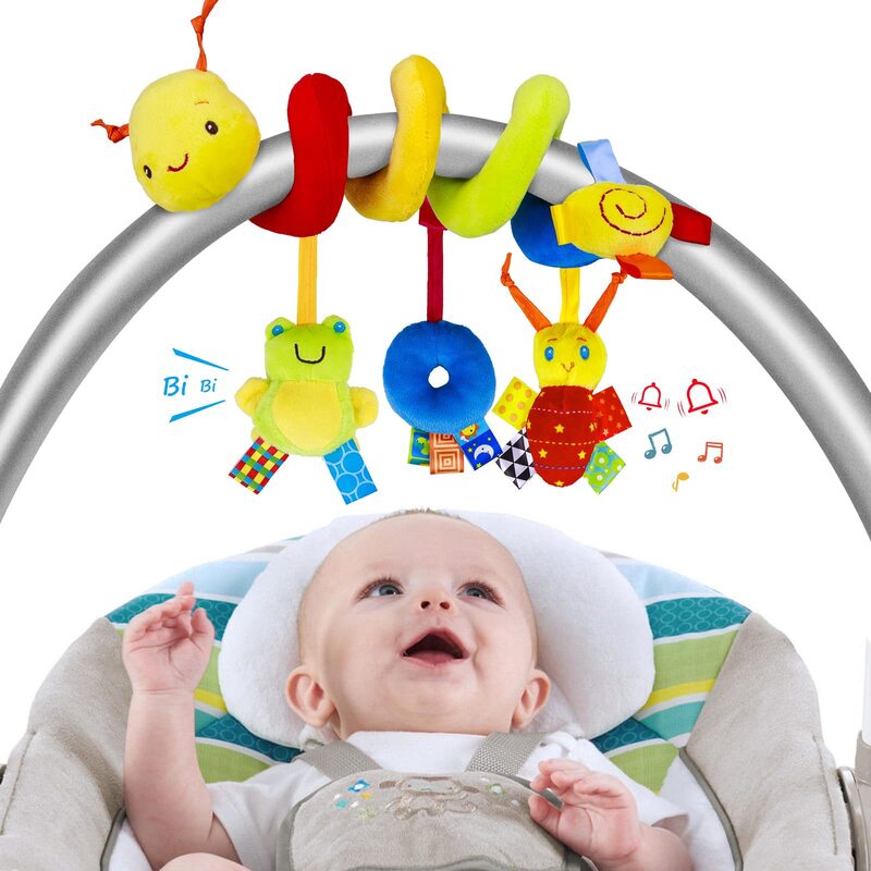 เตียงเด็กแขวน Rattles ของเล่นรถที่นั่งของเล่นโทรศัพท์มือถือรถเข็นเด็ก Spiral ของเล่นแขวนตุ๊กตาทารกแรกเกิดของขวัญ