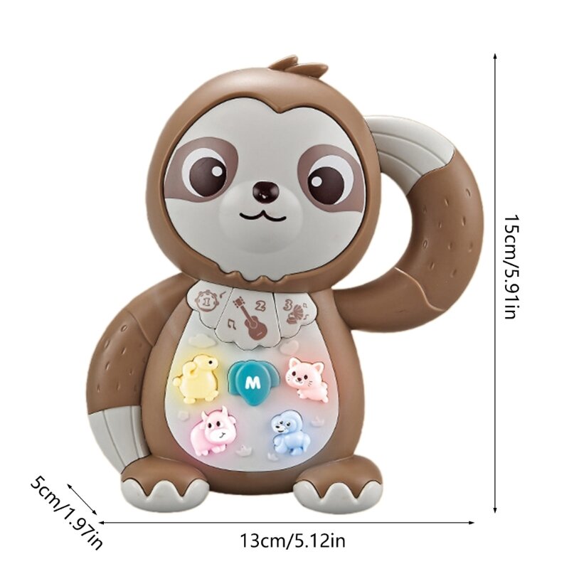 Cartoon Animal Grzechotka Zabawka dla dziecka Telefon elektryczny Zabawka edukacyjna LED Zabawka muzyczna