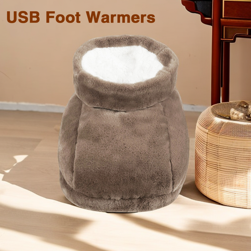Sandal listrik USB pemanas kaki isi ulang, pemanas Tangan kaki hangat musim dingin bantal penutup kaki bantalan pemanas