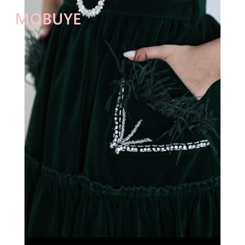 Mobuye 2024อาหรับอาหรับดูไบเปิดไหล่ชุดพรอมเดรสความยาวชาตอนเย็นแฟชั่นชุดเดรสปาร์ตี้สง่างามสำหรับผู้หญิง