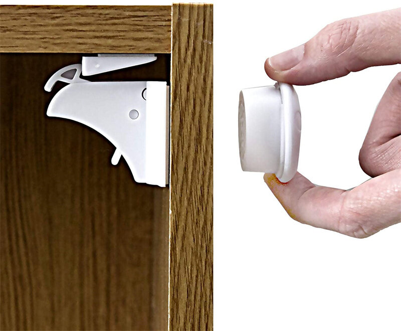 Verrou de sécurité magnétique adhésif pour enfants, Protection pour armoire, tiroir, réfrigérateur, limiteur de porte