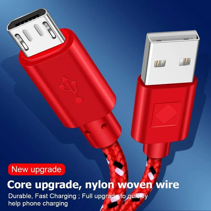 Cable Micro USB trenzado de nailon, Cable de carga rápida, Cable de sincronización de datos para Samsung S7, Huawei, Xiaomi, iphone 11