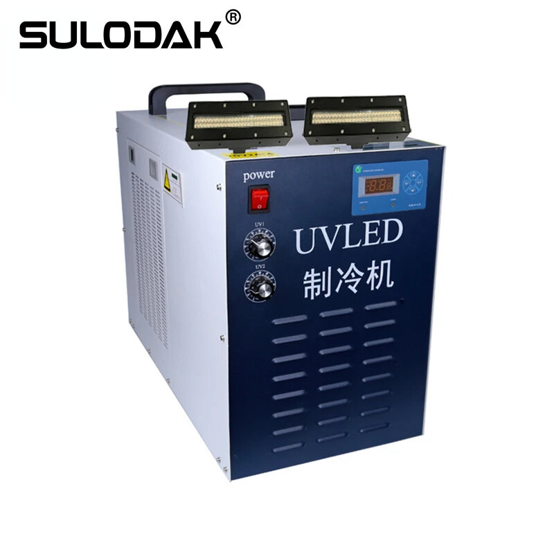 Refrigeração a água UV LED cura máquina, 1700W, 180x15mm, 395nm, para impressora Digital