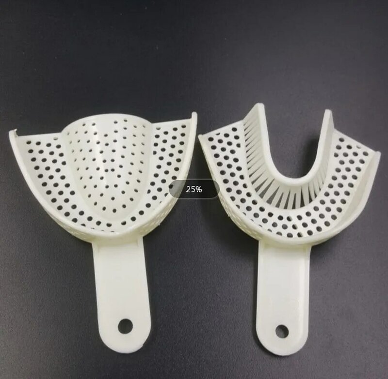 Novo suporte de dentes dental impressão bandejas de plástico dental cuidados sem malha bandeja dental modelo materiais fornecimento para ferramenta oral