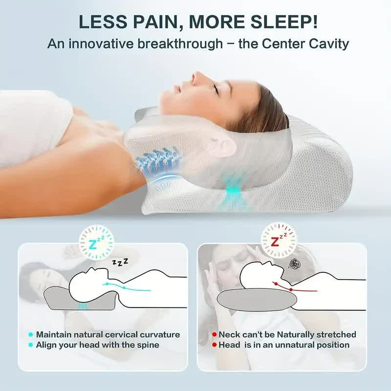 Butterfly Sleep Memory Neck Pillow Slow Rebound Comfortable Memory Foam Sleep Pillow Cervical Orthopedic Neck Massage Bed Pillow