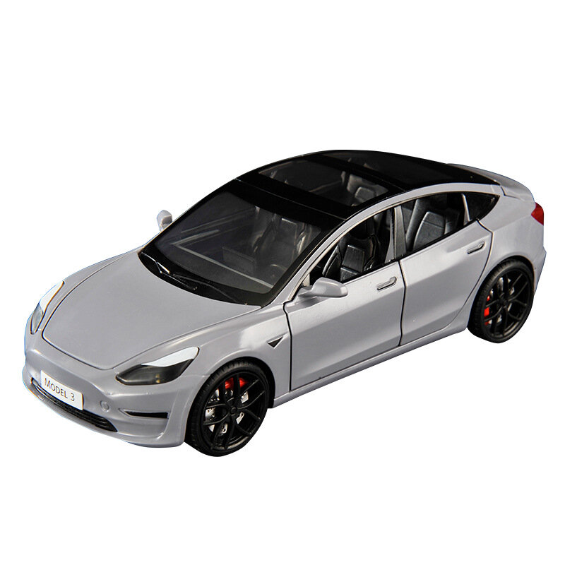 1:24 Model 3 Model Y Model S Model X Alloy Die Cast Car Model Sound and Light Children's Toy Collectibles Birthday gift