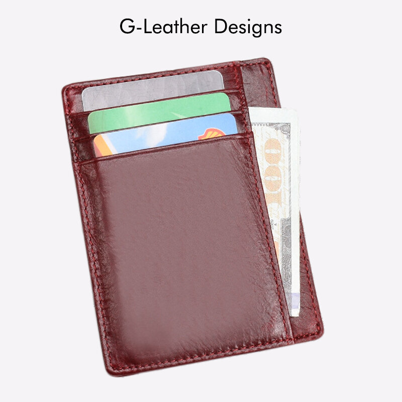 Vintage Genuine Leather Card Holder Oil Waxy Leather Credit Card Wallet Cases Unisex Slim Card Bag