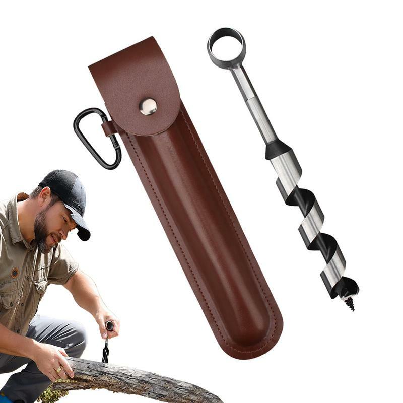 Bushcraft Outdoor Survival Hand Drill Carbon Steel Manual Auger Manual Survival Drill Self-Tapping Wood Punching Tool