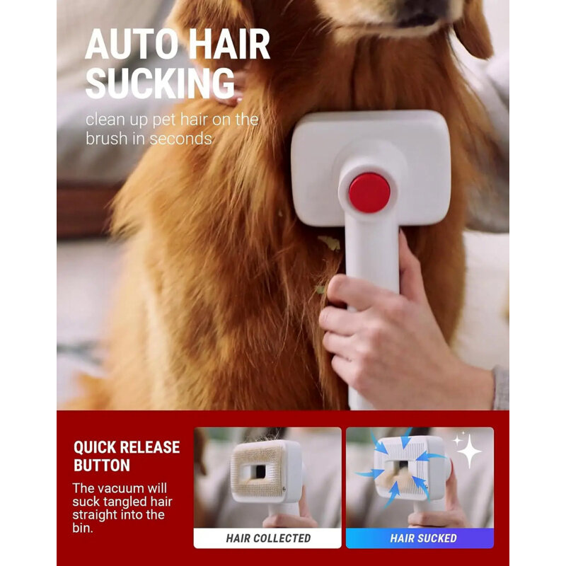 Pet Hair Vacuum para derramamento Grooming com Dog Clipper - Multipurpose Dog Grooming Kit com escovas e outro Grooming T