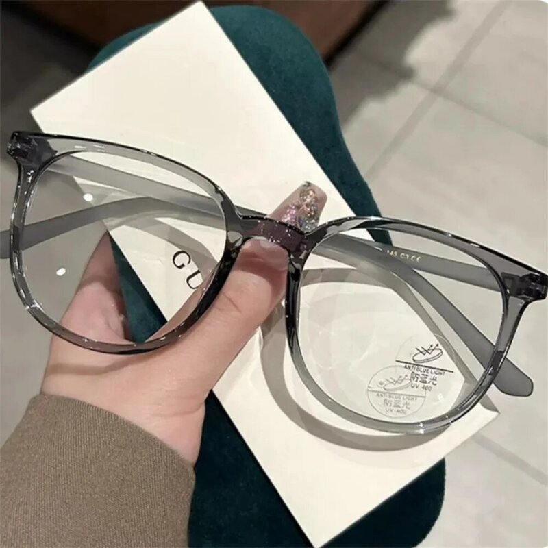 แว่นตาป้องกันแสงสีฟ้าสำหรับผู้ชายใหม่2024แว่นตาทรงสี่เหลี่ยม kacamata miopia ย้อนยุคกรอบแก้วคอมพิวเตอร์โปร่งแสงแฟชั่นสำหรับผู้หญิง