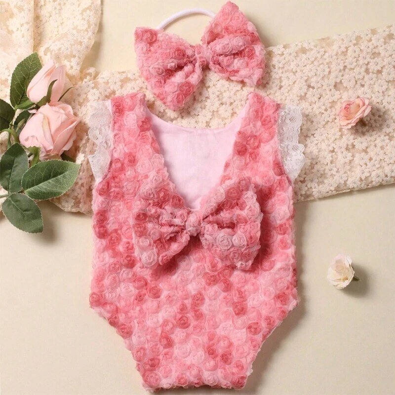 Newborn Photography Costume Soft & Comfortable Baby Dress with Headwear for Girl