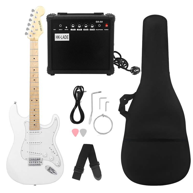 SLADE New 39 Inches Electric Guitar 6 Strings 22 Frets ST Electric Guitar Set Maple Fingerboards Electric Guitar with Amplifier