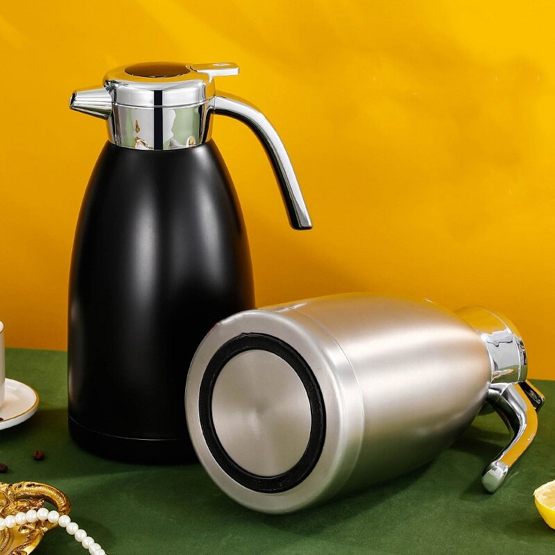 2.2L Large Capacity Stainless Steel Carafe Home Coffee Kettle Kitchen Tea Pot Pitchers Display Temperature Bottle