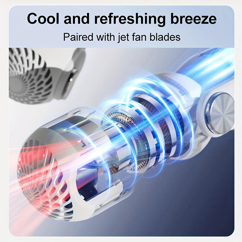 2024 New Wearable Neck Fan Portable Air Conditioner Rechargeable Bladeless Fan with 45° Adjustable Wind Directions for Outdoor