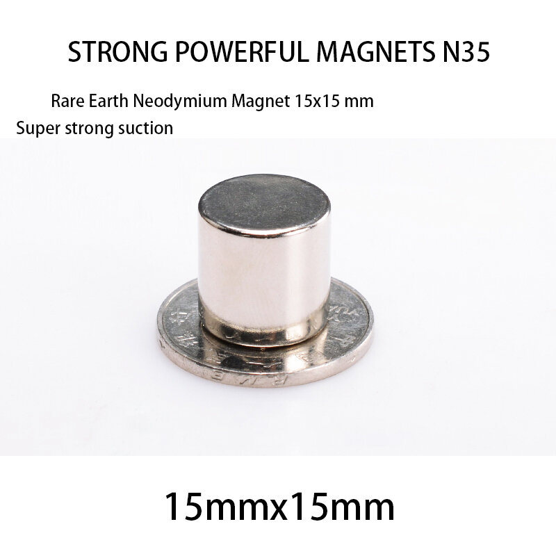 15X15 15X20 15X25 15X30 Mm Ronde Ndfeb Super Sterke Neodymium Magneet N35 super Krachtige Zeldzame Aarde Ndfeb Ijzer Borium Magneten