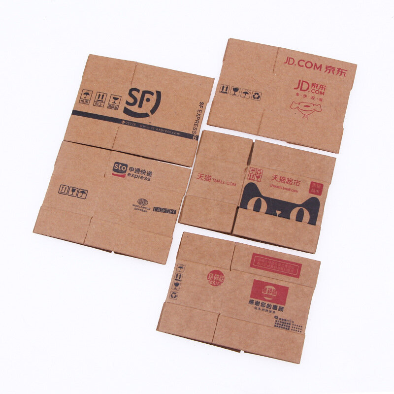 5 pces/1 conjunto 1:12 mini simulação caixa expressa caixa de papelão imitação casa boneca acessórios móveis em miniatura decoração