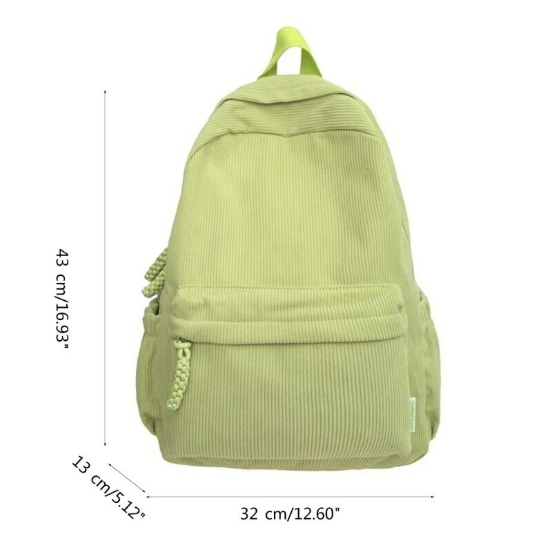 2024 New Trendy Corduroy Backpack Durable and Comfortable School Bag Daypack Suitable for Students and