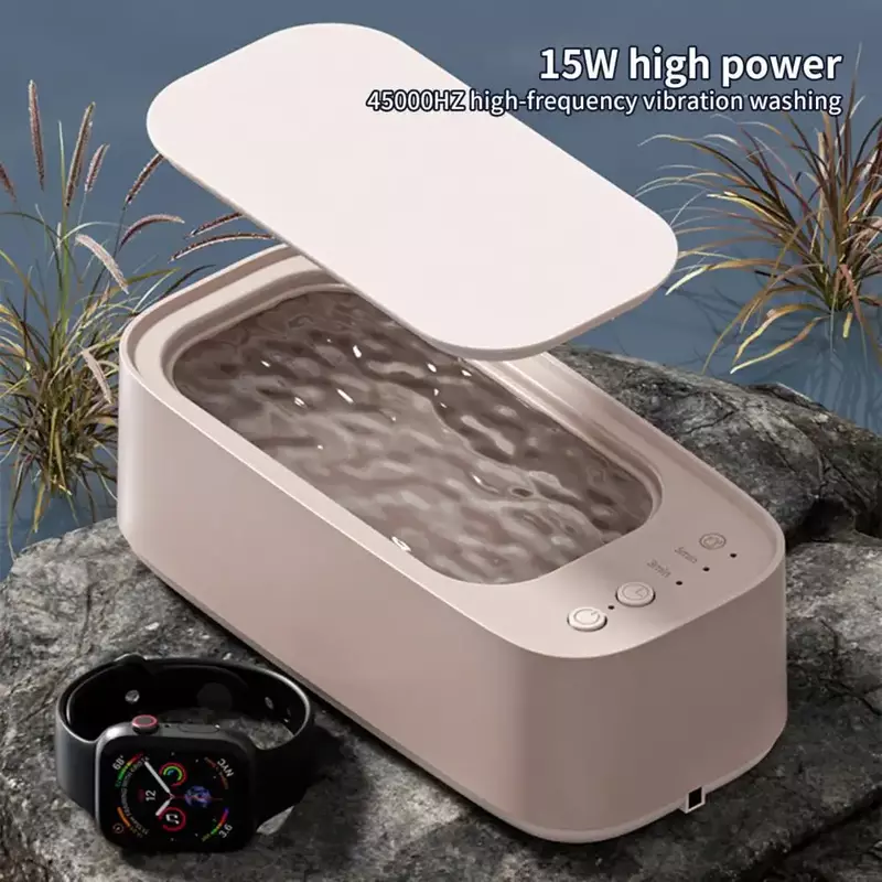 45KHZ Ultrasonic Jewelry Washer - Professional Household Cleaner for Glasses, Watches, Earrings, Rings, Necklaces, Razors, Lens