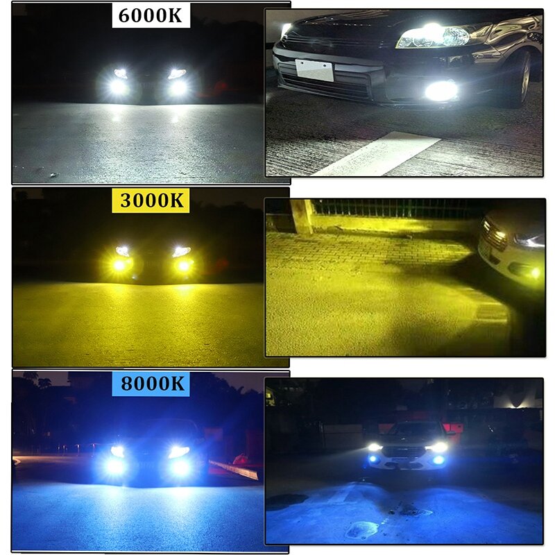 Lâmpadas de nevoeiro LED super brilhante, H11, DRL, 3200 Lumens, 84-SMD, 12V, 24V, H8, H9, H11, substituição para carros, caminhões, 6000K, 2pcs