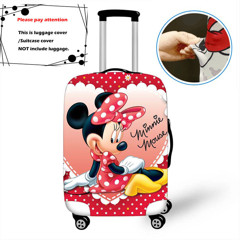 Disney-funda protectora para equipaje, accesorio de viaje, funda elástica para maleta de Mickey y Minnie, 18-32 pulgadas