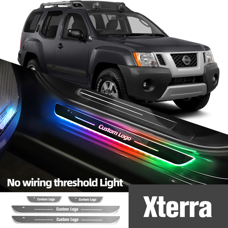 For Nissan Xterra 2005-2014 2011 2012 2013 Car Door Sill Light Customized Logo LED Welcome Threshold Pedal Lamp Accessories