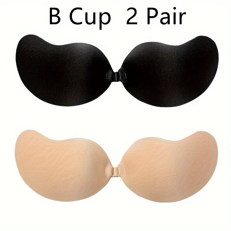 2 Pairs Strapless Stick-On Invisible Bra, Seamless Push Up Silicone Adhesive Bra, Women's Lingerie & Underwear Accessories