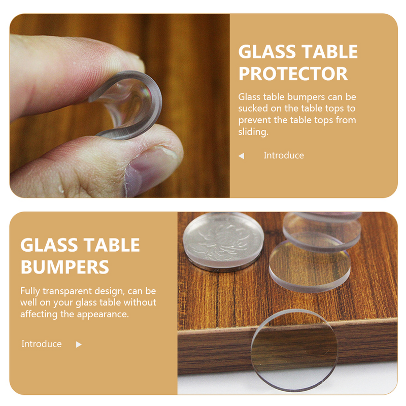 20 pezzi distanziatori da tavolo in vetro tavolo paraurti di aspirazione trasparenti paraurti da tavolo in vetro cuscinetti antiscivolo
