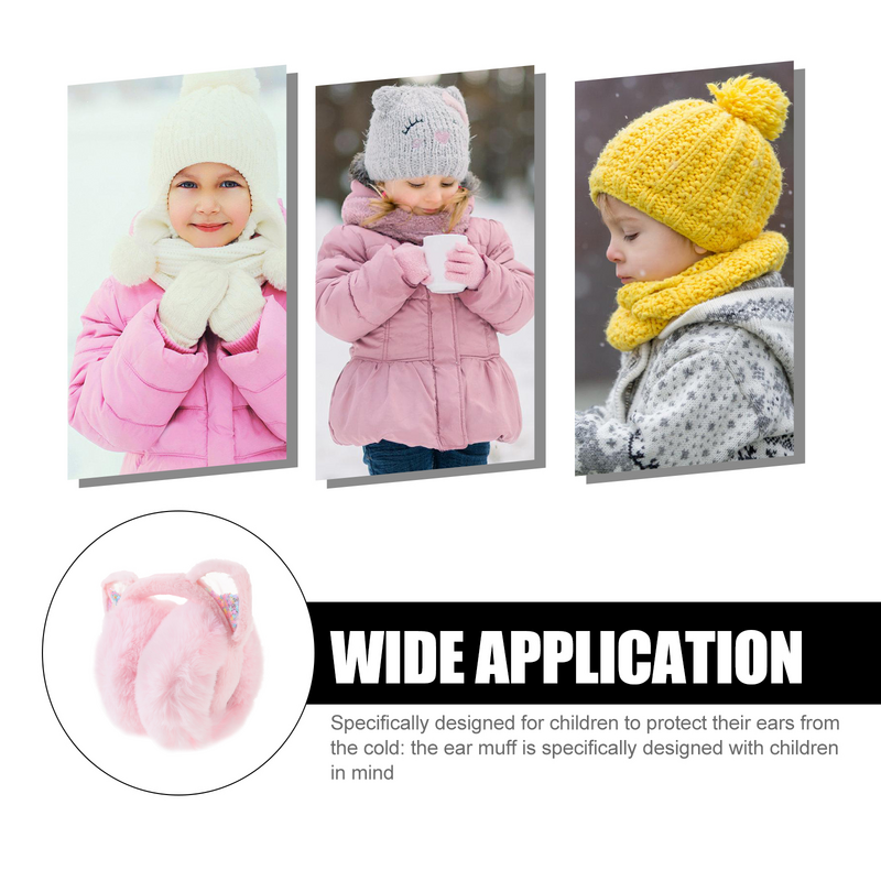 Fuzzy Folding Ear Warmer para crianças, Plush Ear Cover, Ski Earmuff Supply