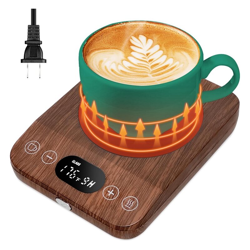 Koffiemok Warmer, Automatische Aan/Uit-Upgrade-Inductie Mok Warmer Voor Bureau Met 9 Temperatuurinstellingen, 1-9 Timer Eenvoudig Te Installeren