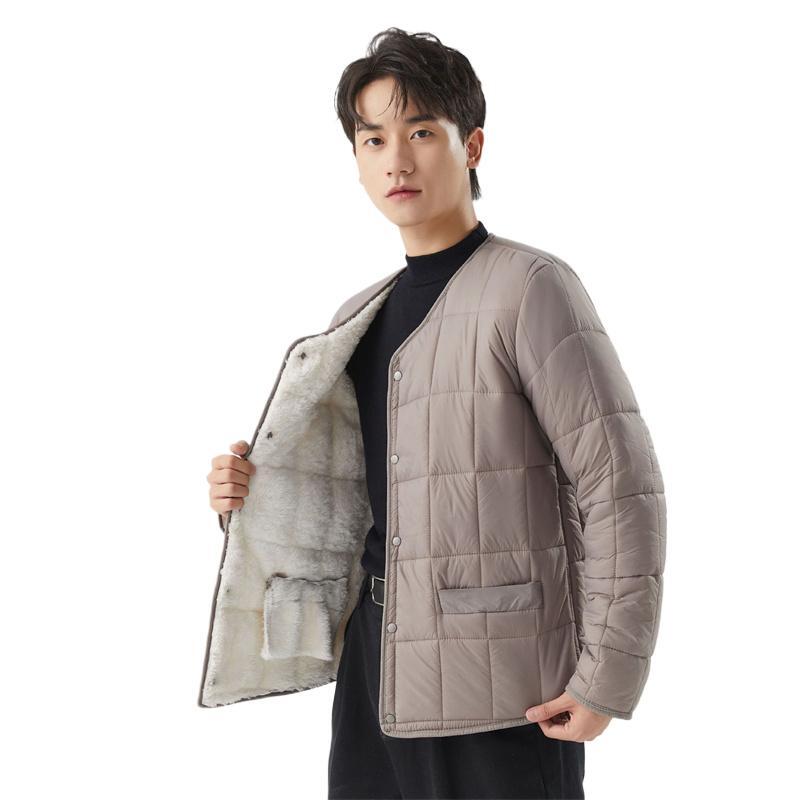 男性用の軽くて暖かい秋のニットジャケット,カシミヤと綿のジャケット,大きいサイズ