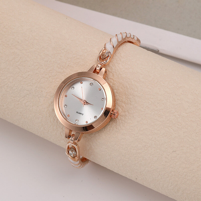 Reloj de cuarzo ligero para mujer, reloj de espejo de cristal resistente a los arañazos para el hogar, oficina, trabajo y negocios