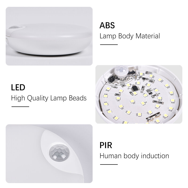 Lampu malam dapat diredupkan dengan Sensor gerak, lampu dinding, lampu utama/lampu latar/lampu ganda, dengan perekat untuk tangga, kamar mandi, lorong