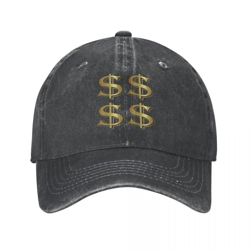 Berretti da Baseball in dollari dorati cappellino da sole Vintage in cotone invecchiato uomo donna Outdoor Running Golf cappellino morbido non strutturato