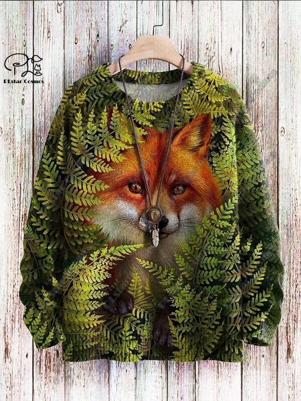 Новинка, оригинальный уродливый свитер в стиле ретро с 3D принтом животных, повседневный зимний свитер унисекс