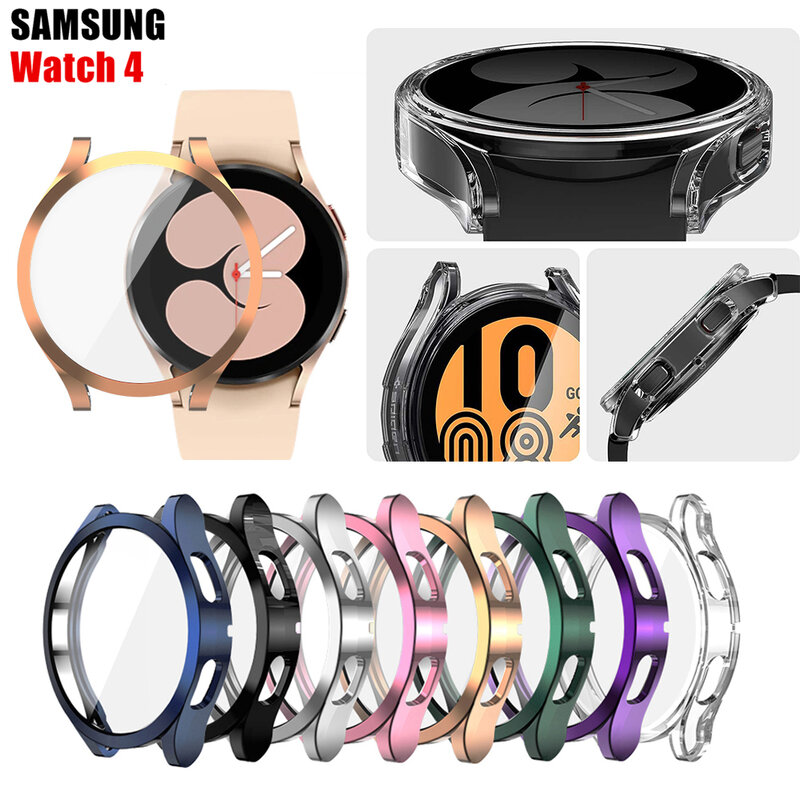 No Gaps Protector Case For Samsung Galaxy Watch 4 40mm 44mm All-Around TPU Anti-Scratch Flexible Case Soft Protective Bumper