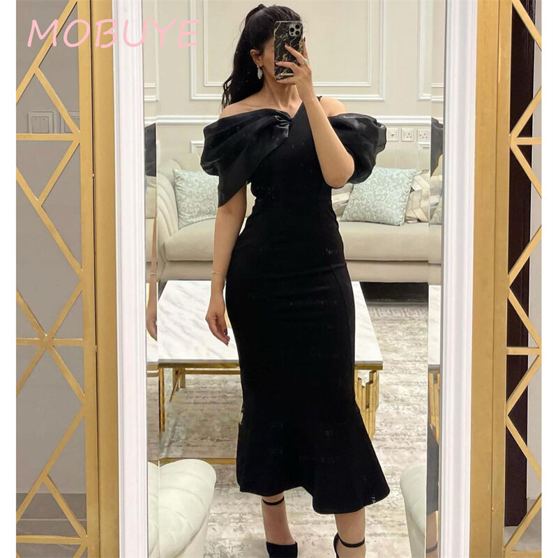 Mobuye 2024 beliebt schulter frei Ballkleid kurze Ärmel mit Knöchel Meerjungfrau Abend mode elegantes Party kleid für Frauen