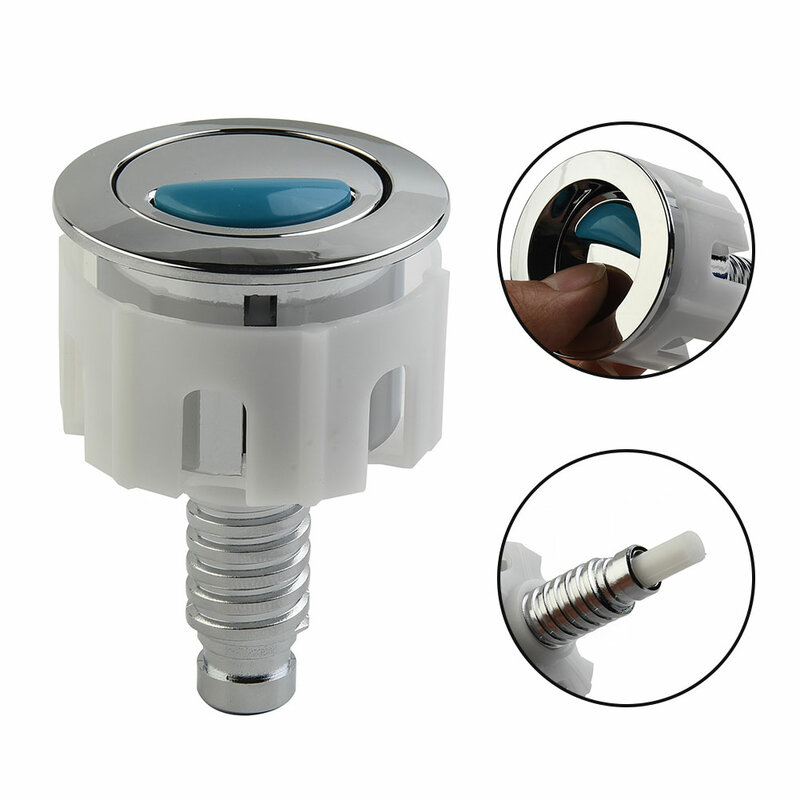 Dual Flush Toilet Water Tank Round Valve Rods Push Button Water Saving ABS 38-49mm Aperture Range For Cistern Bathroom Toilet