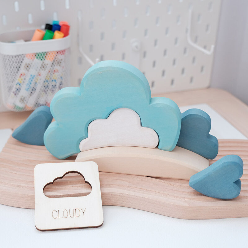 Baby Wooden Painting Template Toys Weather Intelligence Cognitive Pating Wooden Toys Early Educational Toys For Kids Gifts