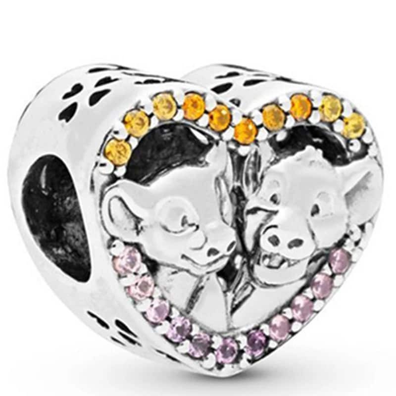 Manik-manik cinta kepingan salju hewan lucu indah asli baru cocok untuk hadiah perhiasan wanita Pandora asli