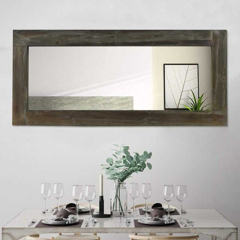 Cermin lantai penuh cermin bingkai perunggu minyak, menggantung secara vertikal atau horizontal atau bersandar terhadap dinding, cermin kamar tidur besar