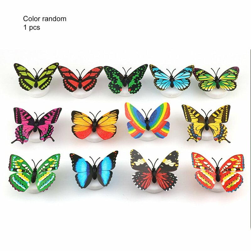 3D Single Layer Three-dimensional Butterfly Wall Decoration LED Luminous Butterfly Light Nightlamp Bedside Lamp New Year Scene
