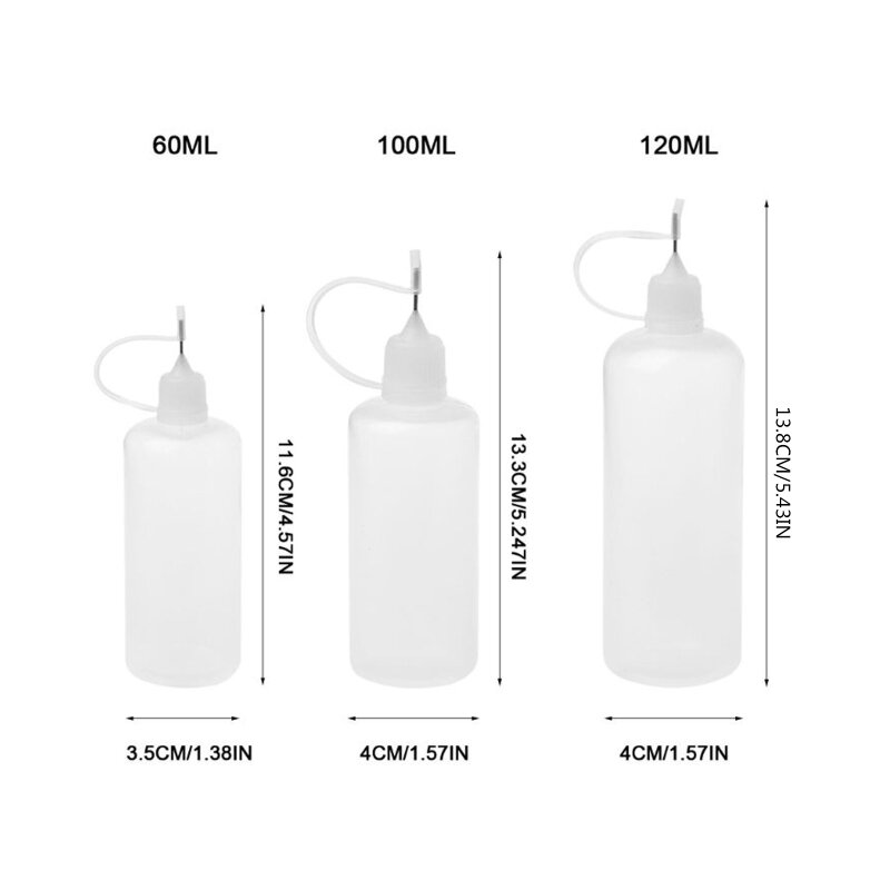 Frascos cuentagotas líquido para ojos exprimibles plástico vacíos con aguja 60/100/120