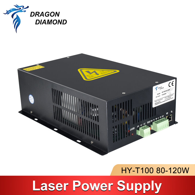 80-100W Power Supply for CO2 Laser Tube Engraving Cutting Machine Source 110V 220V HY T100 Brand DRAGON DIAMOND High Powerful