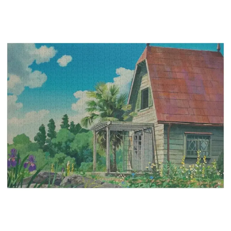 Cottagecore Anime Landschap Puzzel Op Maat Aanpasbare Cadeau Gepersonaliseerde Houten Naam Puzzel