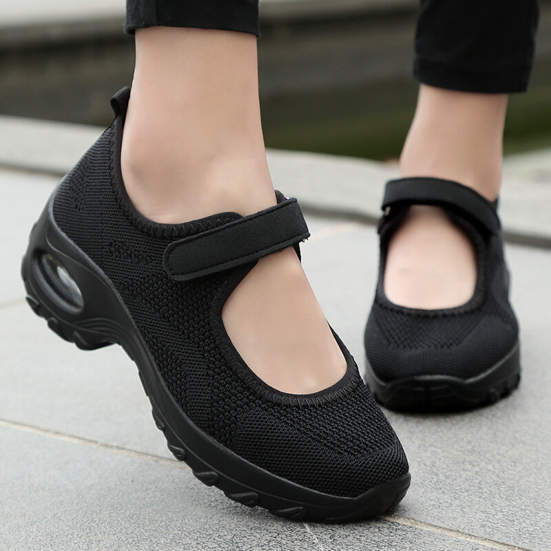 Buty z poduszką dla kobiet siatkowe trampki oddychające buty na platformie zwiększyć damski obuwie codzienne Chaussures Pour Femmes 35-42