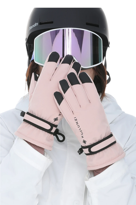 Женские лыжные перчатки, водонепроницаемые велосипедные перчатки, зимние велосипедные перчатки для сенсорного экрана, уличные теплые перчатки для скутера, езды на мотоцикле, лыжах