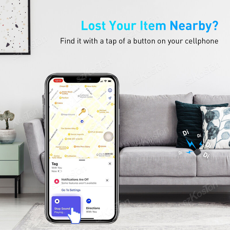 Pelacak GPS Tag pintar jarak jauh untuk Tag udara pencari kunci Dompet hewan peliharaan pelacak lokasi Mini Alarm antihilang bekerja dengan iOS Find My